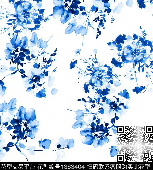 蔷薇花大牌风牡丹数码印花华亿平台下载（图片编号: 1363404） - 瓦栏（Walan）