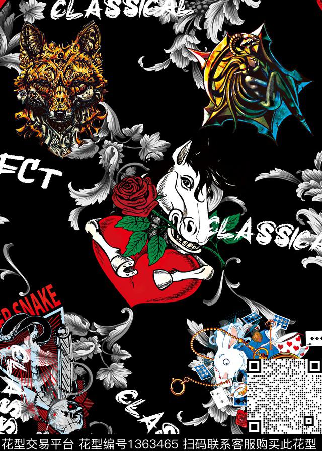 狼马头钟数码印花华亿平台下载（图片编号: 1363465） - 瓦栏（Walan）