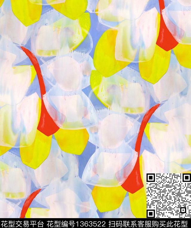 玫瑰花蝴蝶兰薰衣草数码印花华亿平台下载（图片编号: 1363522） - 瓦栏（Walan）