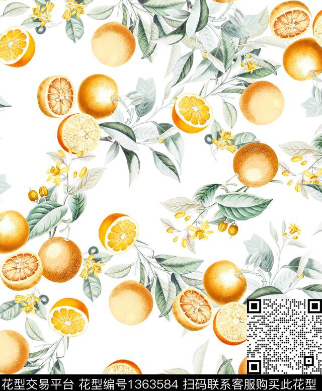 大牌风橙子数码印花华亿平台下载（图片编号: 1363584） - 瓦栏（Walan）