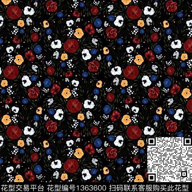 大牌风小碎花数码印花华亿平台下载（图片编号: 1363600） - 瓦栏（Walan）