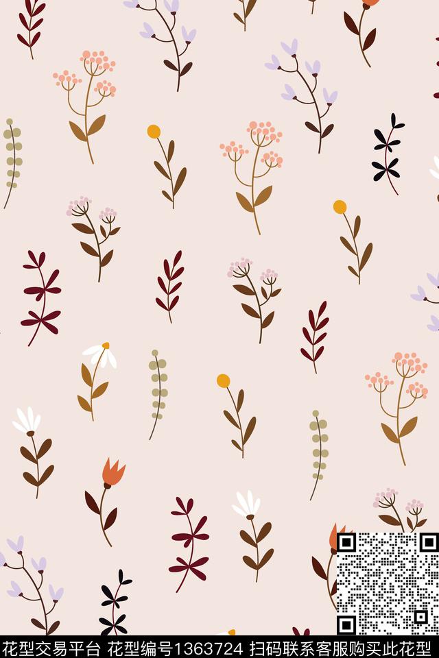 女装满版散花春夏华亿平台传统印花华亿平台下载（图片编号: 1363724） - 瓦栏（Walan）