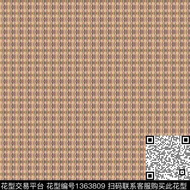 几何格子民族风传统印花华亿平台下载（图片编号: 1363809） - 瓦栏（Walan）