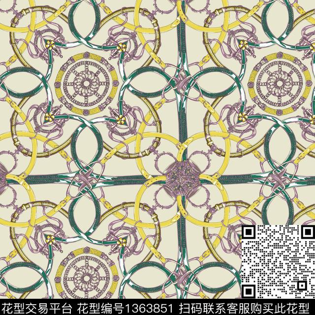 几何花卉格子民族风数码印花华亿平台下载（图片编号: 1363851） - 瓦栏（Walan）