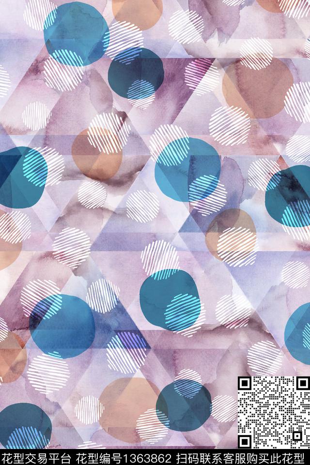 时尚几何菱形数码印花华亿平台下载（图片编号: 1363862） - 瓦栏（Walan）