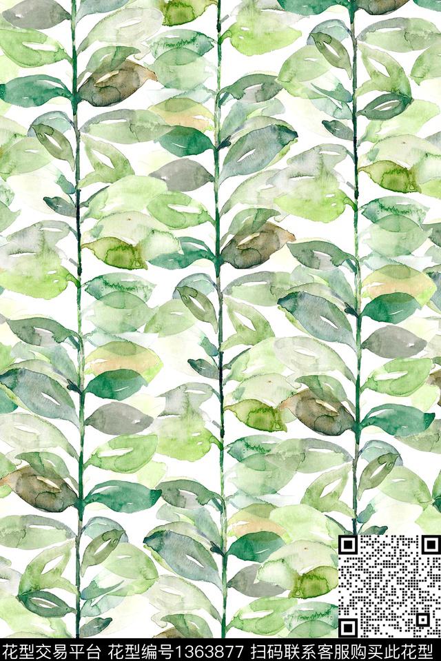 连衣裙窗帘植物数码印花华亿平台下载（图片编号: 1363877） - 瓦栏（Walan）