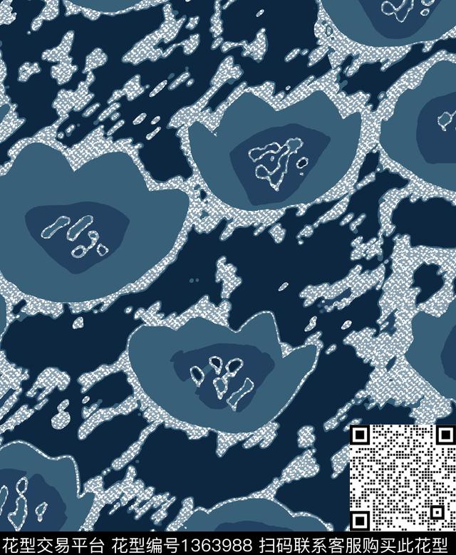 绿植树叶紫藤花男装传统印花华亿平台下载（图片编号: 1363988） - 瓦栏（Walan）