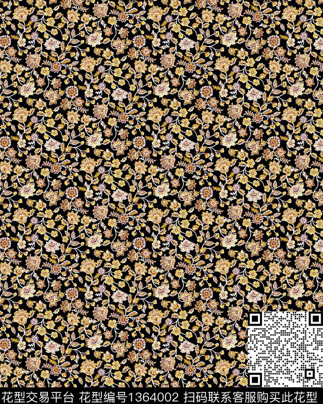 雪纺春夏华亿平台小碎花传统印花华亿平台下载（图片编号: 1364002） - 瓦栏（Walan）