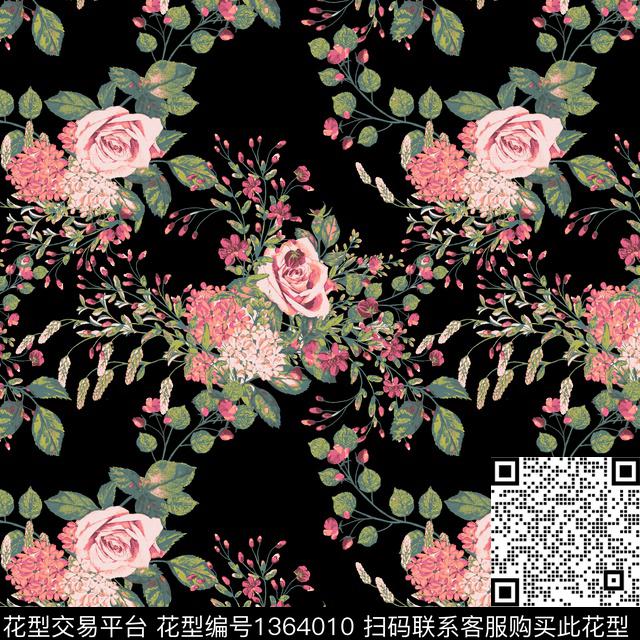 花卉春夏华亿平台小碎花传统印花华亿平台下载（图片编号: 1364010） - 瓦栏（Walan）