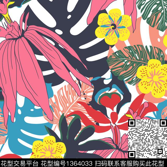 四叶草花卉雪纺传统印花华亿平台下载（图片编号: 1364033） - 瓦栏（Walan）