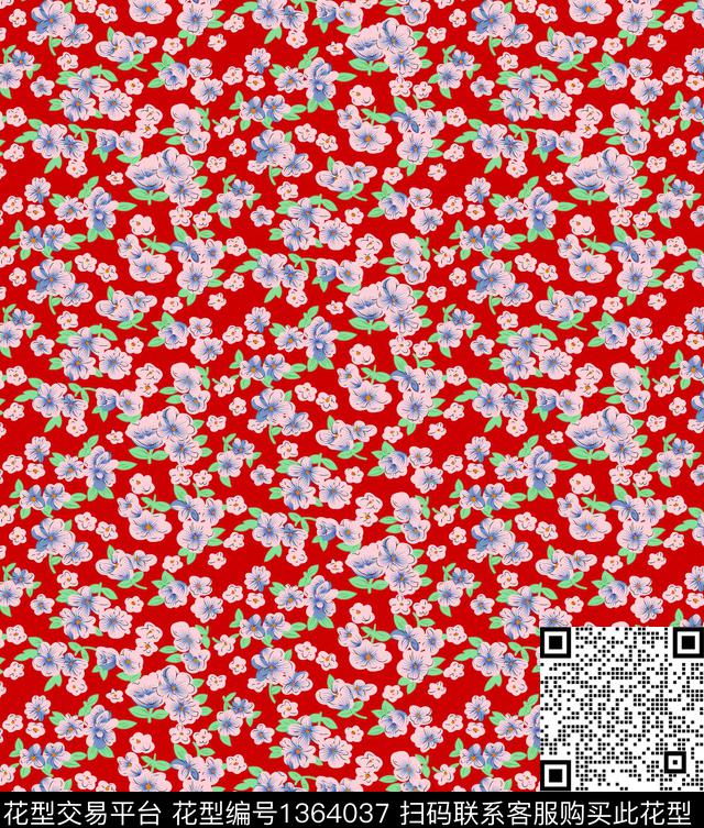 花卉雪纺小碎花传统印花华亿平台下载（图片编号: 1364037） - 瓦栏（Walan）