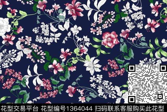 简约绿植树叶花卉传统印花华亿平台下载（图片编号: 1364044） - 瓦栏（Walan）
