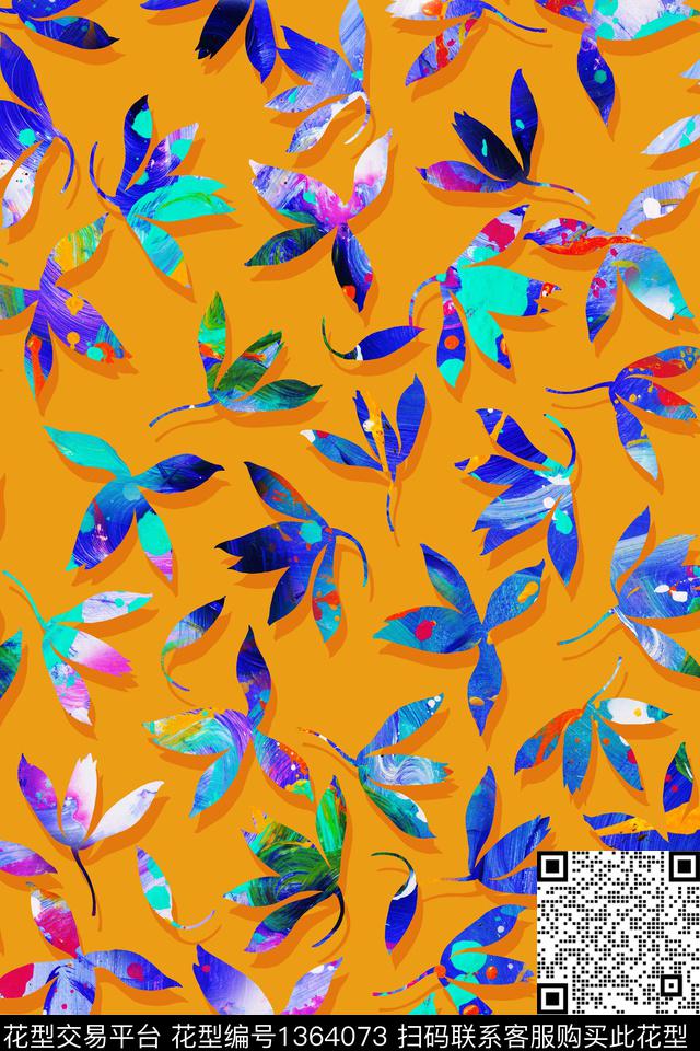 简约抽象剪影数码印花华亿平台下载（图片编号: 1364073） - 瓦栏（Walan）