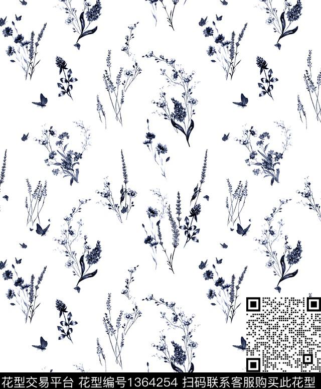 时尚花卉大牌风数码印花华亿平台下载（图片编号: 1364254） - 瓦栏（Walan）