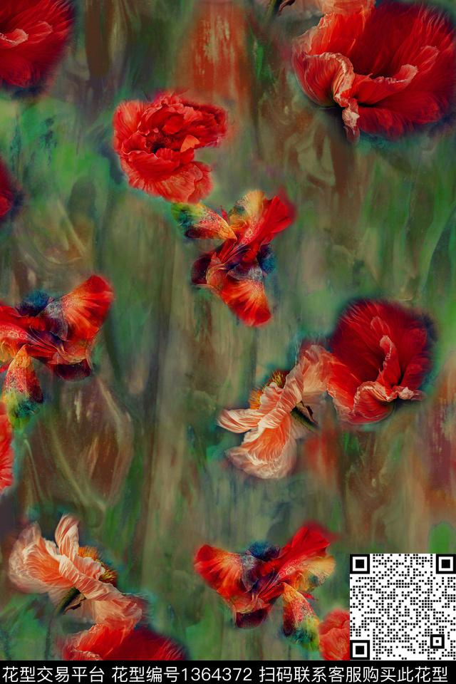 旗袍香云纱中国风数码印花华亿平台下载（图片编号: 1364372） - 瓦栏（Walan）