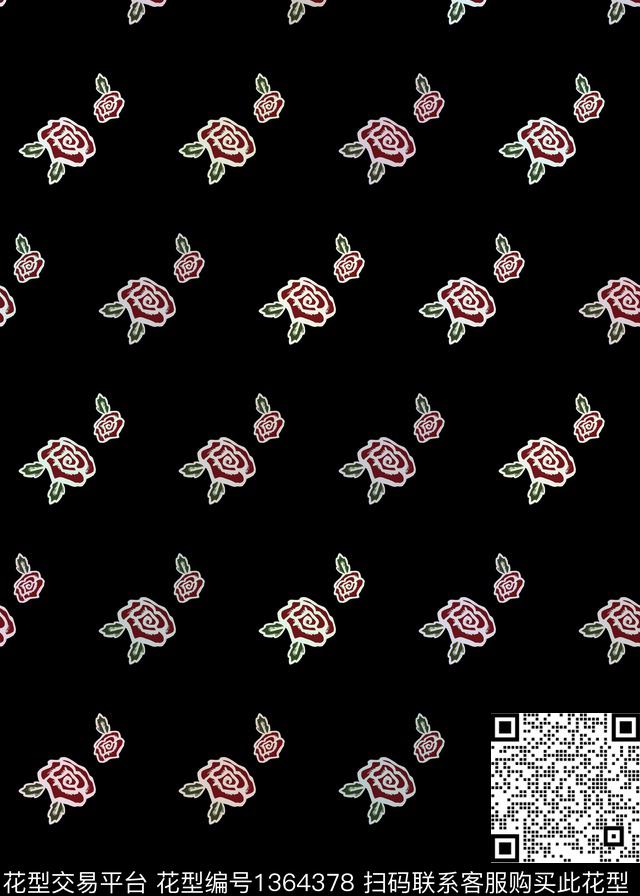 花卉大牌风小碎花传统印花华亿平台下载（图片编号: 1364378） - 瓦栏（Walan）