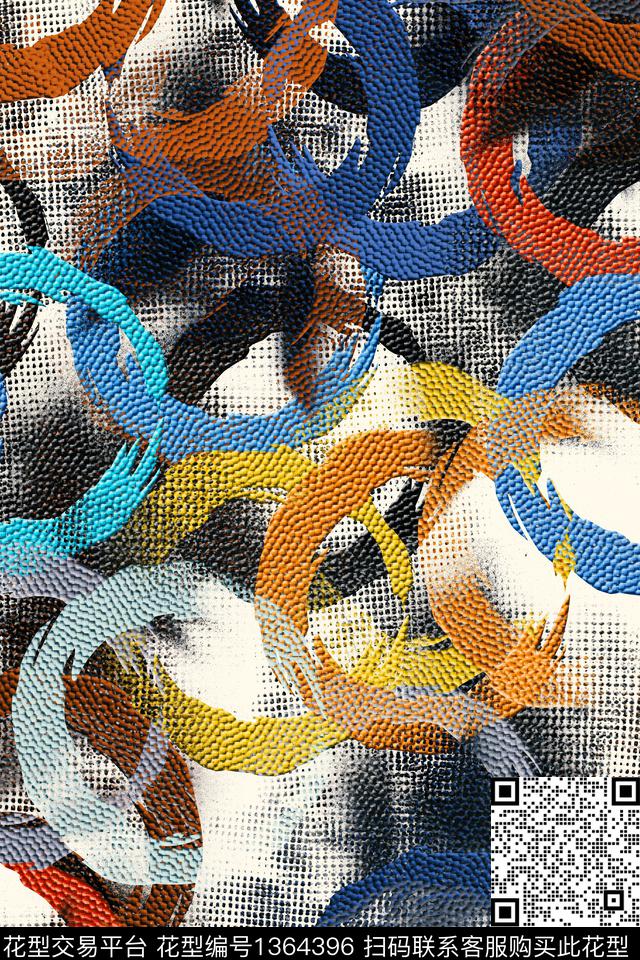 抽象男装户外家居服数码印花华亿平台下载（图片编号: 1364396） - 瓦栏（Walan）