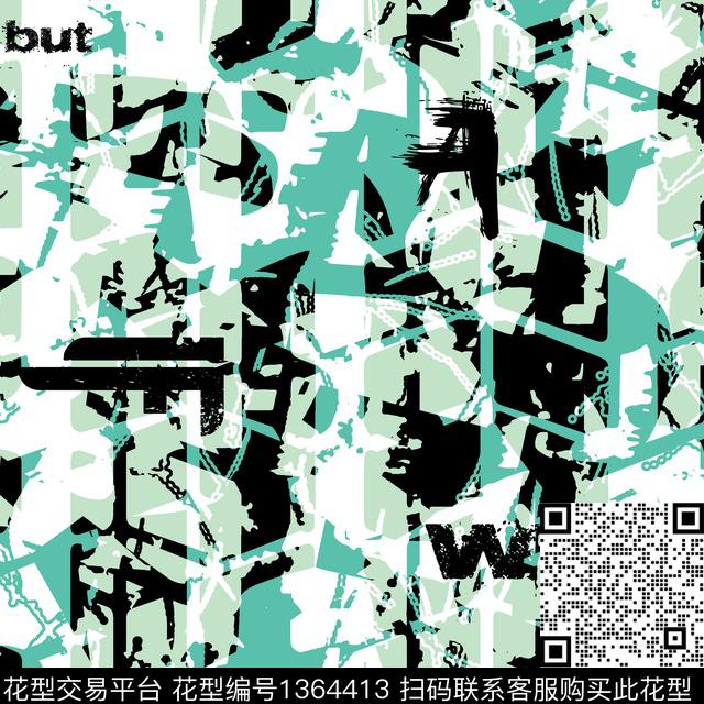 几何抽象男装大牌风传统印花华亿平台下载（图片编号: 1364413） - 瓦栏（Walan）