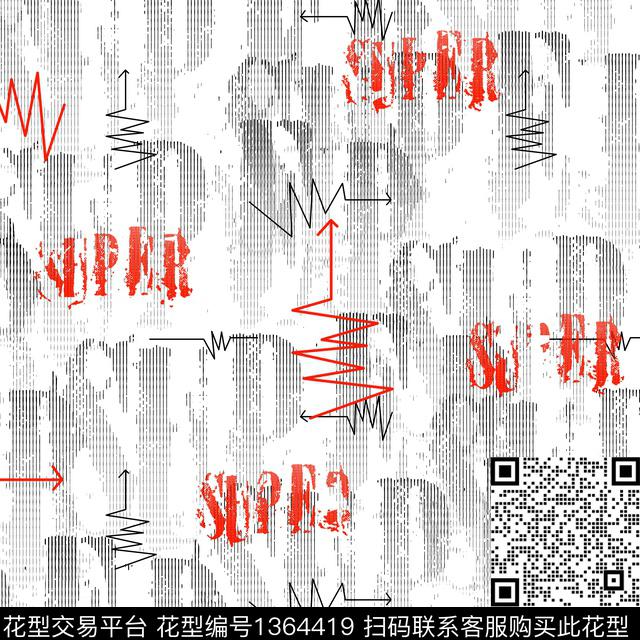 几何字母渐变传统印花华亿平台下载（图片编号: 1364419） - 瓦栏（Walan）