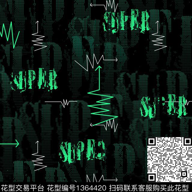 几何字母渐变传统印花华亿平台下载（图片编号: 1364420） - 瓦栏（Walan）