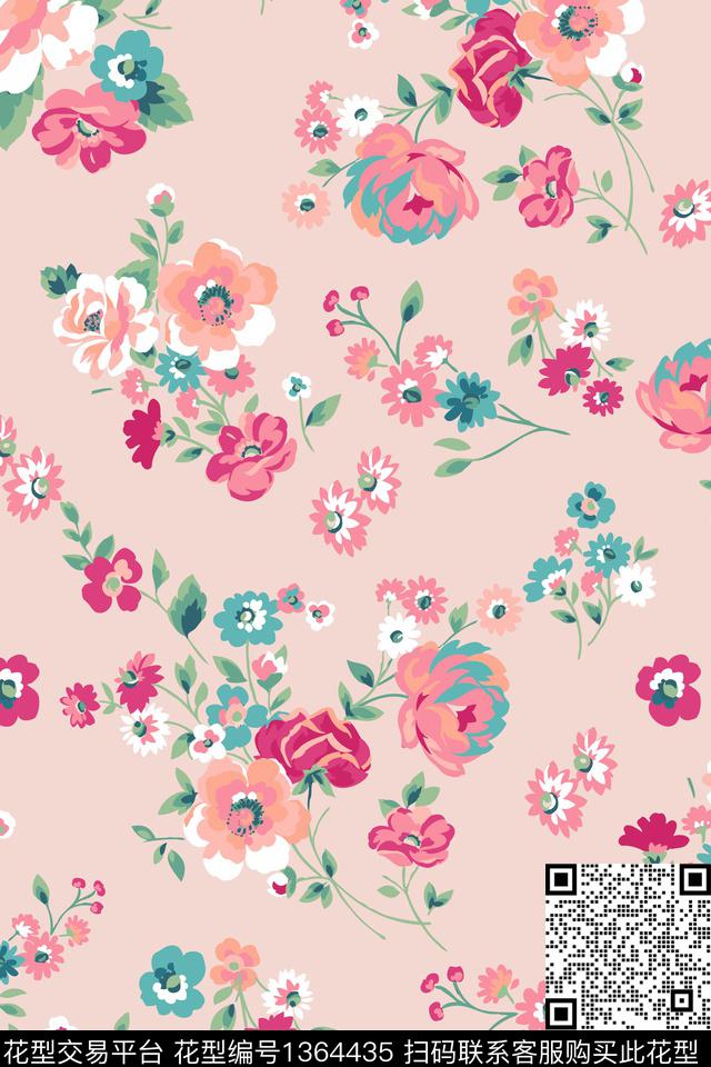 花卉花瓣春夏华亿平台数码印花华亿平台下载（图片编号: 1364435） - 瓦栏（Walan）