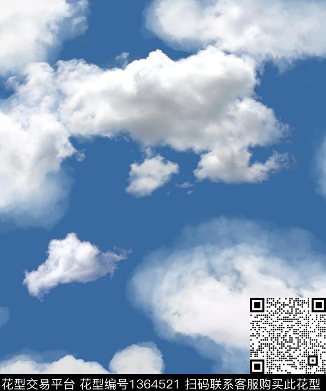 大牌风手绘天空传统印花华亿平台下载（图片编号: 1364521） - 瓦栏（Walan）