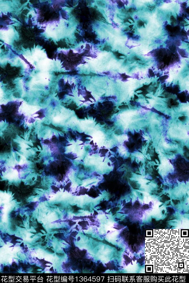 肌理水彩扎染华亿平台数码印花华亿平台下载（图片编号: 1364597） - 瓦栏（Walan）