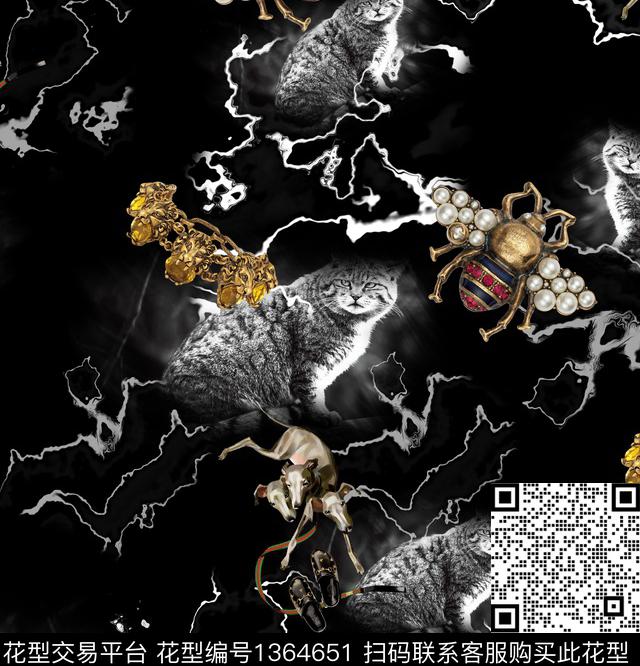 动物秋冬华亿平台数码印花华亿平台下载（图片编号: 1364651） - 瓦栏（Walan）