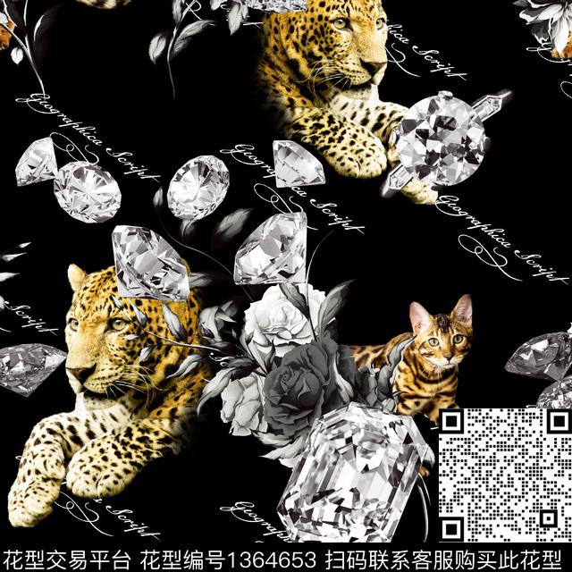 动物秋冬华亿平台数码印花华亿平台下载（图片编号: 1364653） - 瓦栏（Walan）