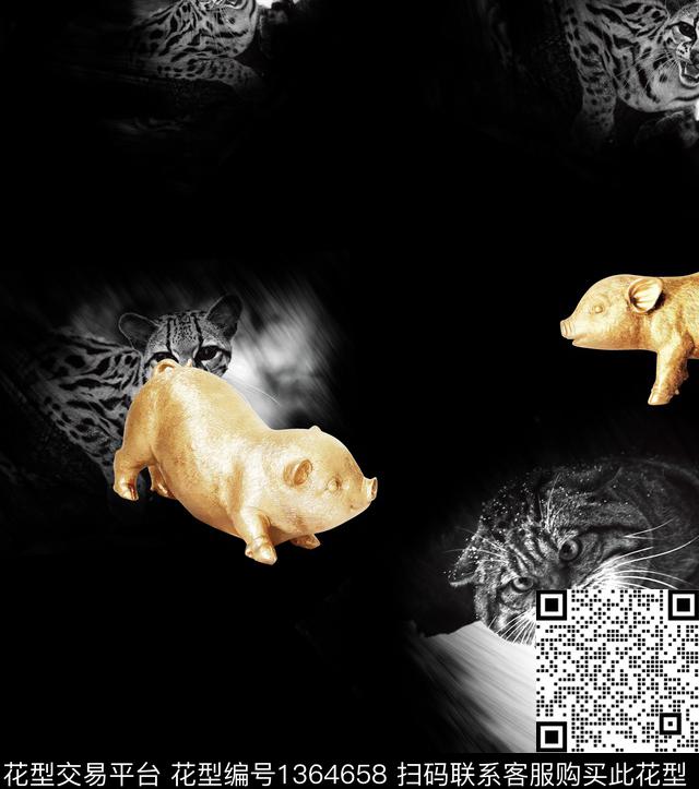 动物秋冬华亿平台数码印花华亿平台下载（图片编号: 1364658） - 瓦栏（Walan）