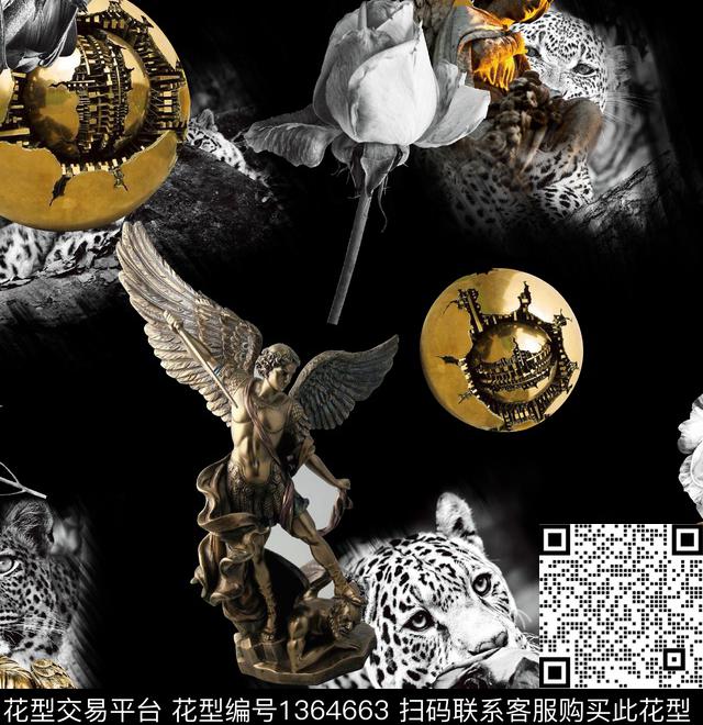 动物老虎秋冬华亿平台数码印花华亿平台下载（图片编号: 1364663） - 瓦栏（Walan）