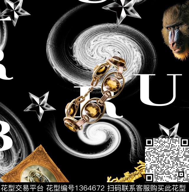 动物老虎秋冬华亿平台数码印花华亿平台下载（图片编号: 1364672） - 瓦栏（Walan）