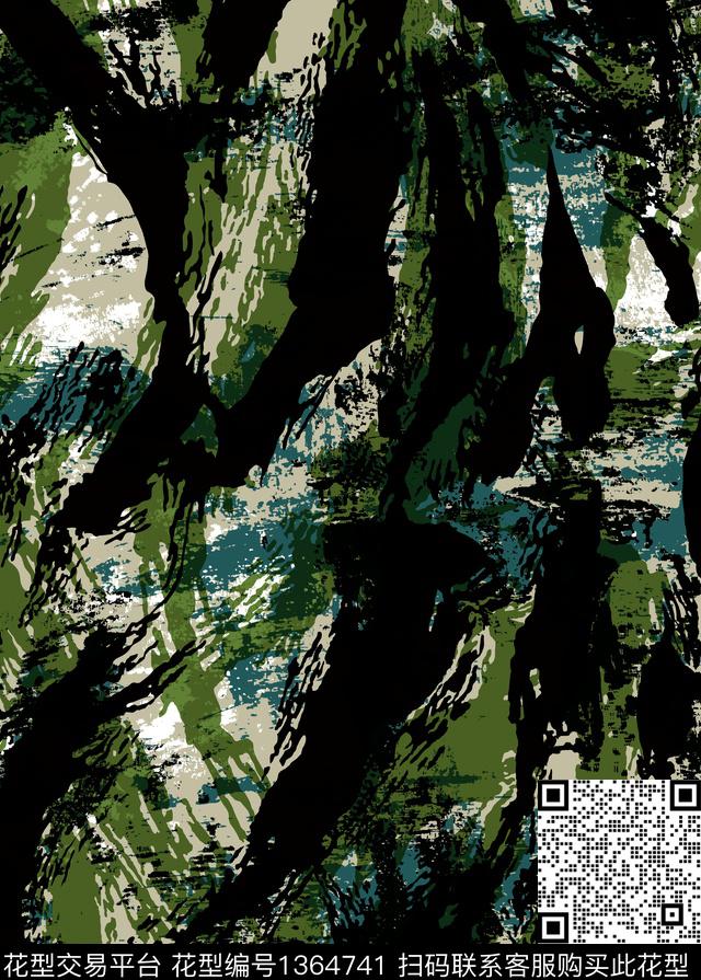 几何迷彩肌理纹数码印花华亿平台下载（图片编号: 1364741） - 瓦栏（Walan）
