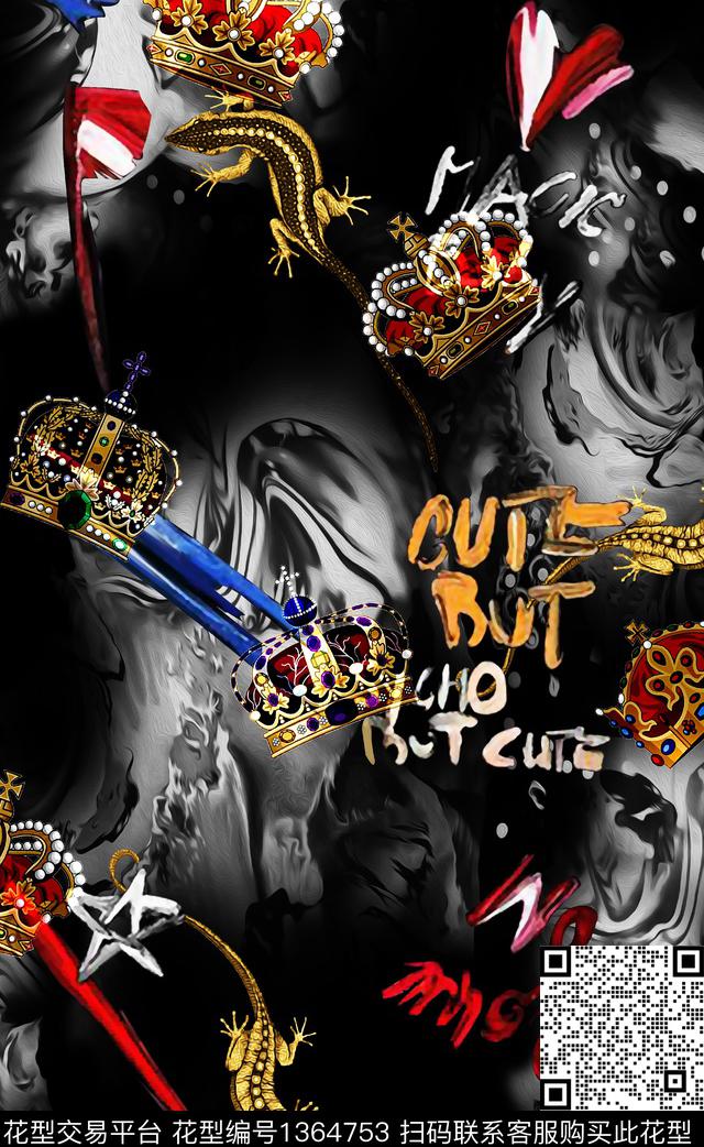 字母抽象珠宝宝石数码印花华亿平台下载（图片编号: 1364753） - 瓦栏（Walan）