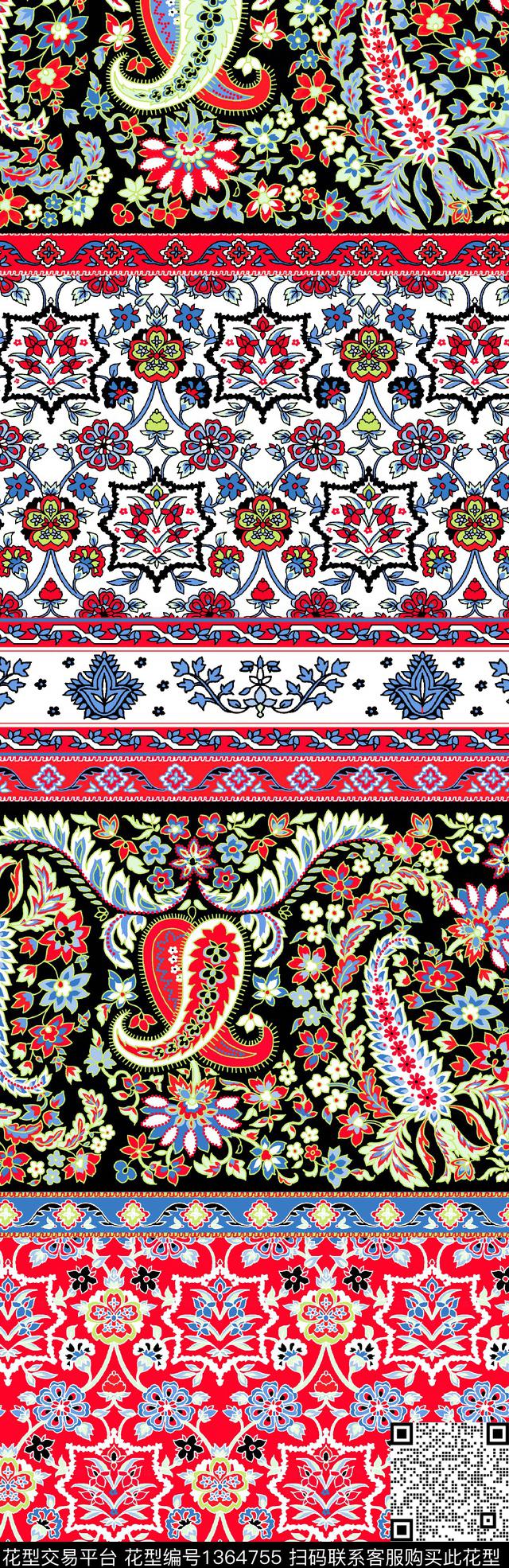 大牌风民族风定位花数码印花华亿平台下载（图片编号: 1364755） - 瓦栏（Walan）