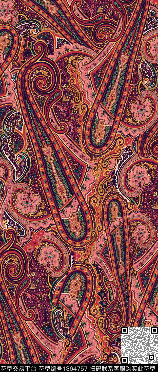 大牌风民族风定位花数码印花华亿平台下载（图片编号: 1364757） - 瓦栏（Walan）