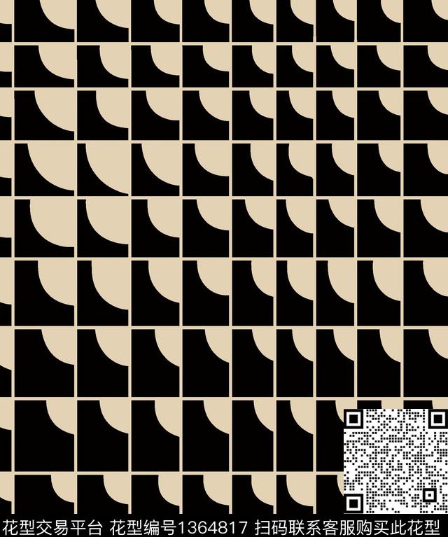 线条几何格子传统印花华亿平台下载（图片编号: 1364817） - 瓦栏（Walan）