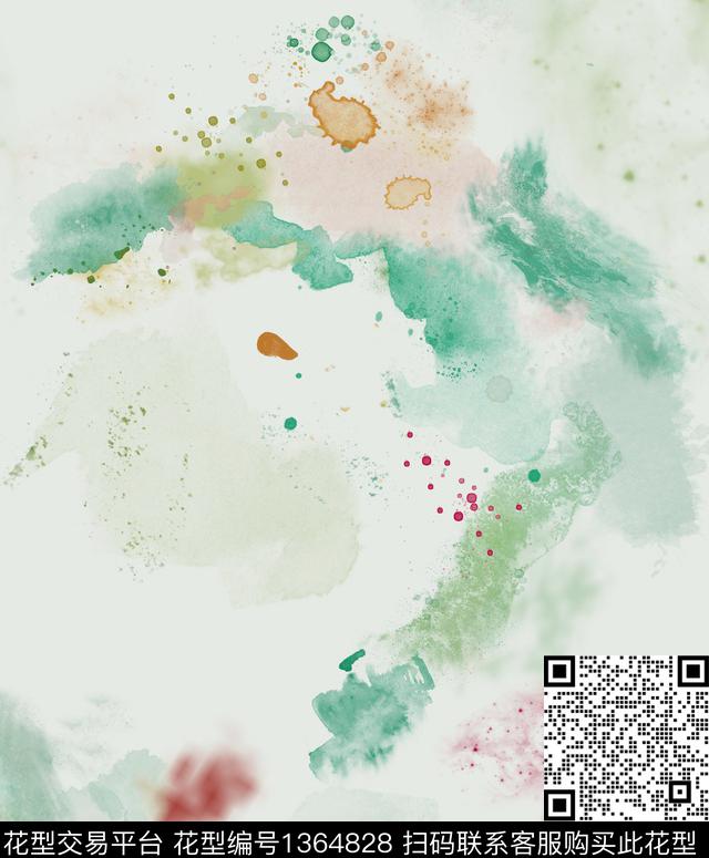 水彩扎染华亿平台水墨风数码印花华亿平台下载（图片编号: 1364828） - 瓦栏（Walan）