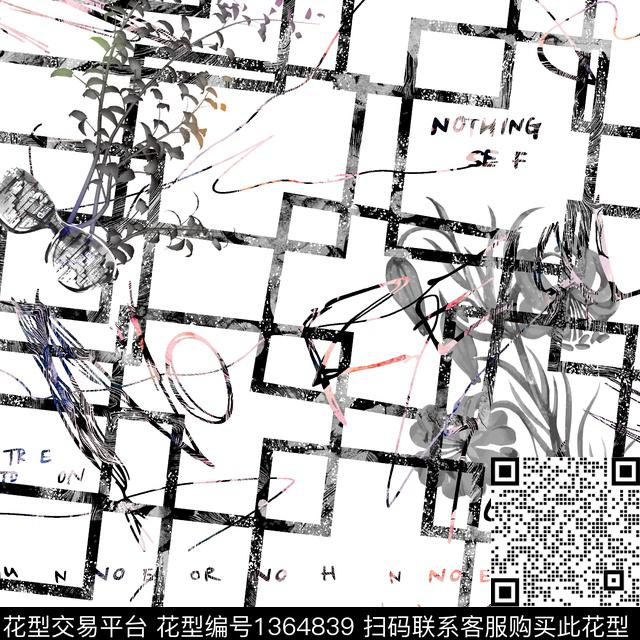 复古抽象男装大牌风数码印花华亿平台下载（图片编号: 1364839） - 瓦栏（Walan）