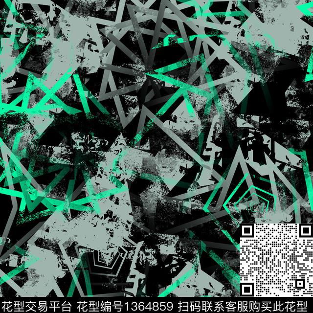 几何抽象男装大牌风传统印花华亿平台下载（图片编号: 1364859） - 瓦栏（Walan）