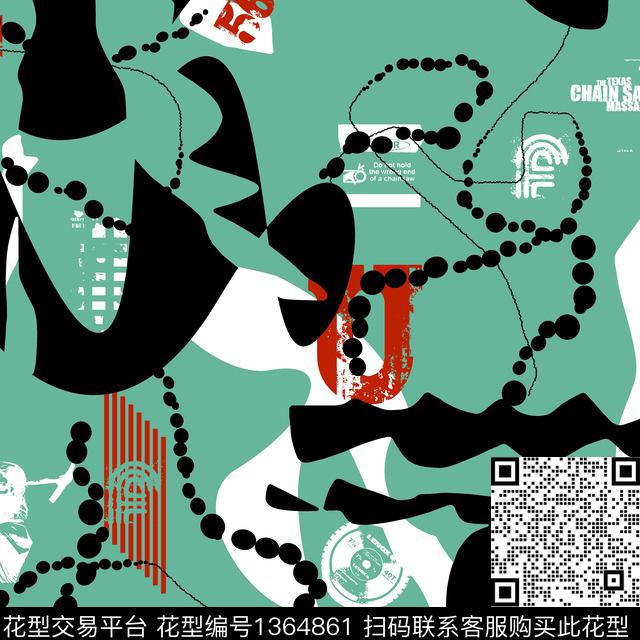 几何抽象男装大牌风传统印花华亿平台下载（图片编号: 1364861） - 瓦栏（Walan）