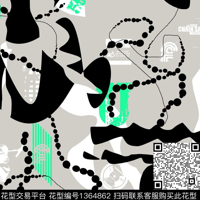 几何抽象男装大牌风传统印花华亿平台下载（图片编号: 1364862） - 瓦栏（Walan）