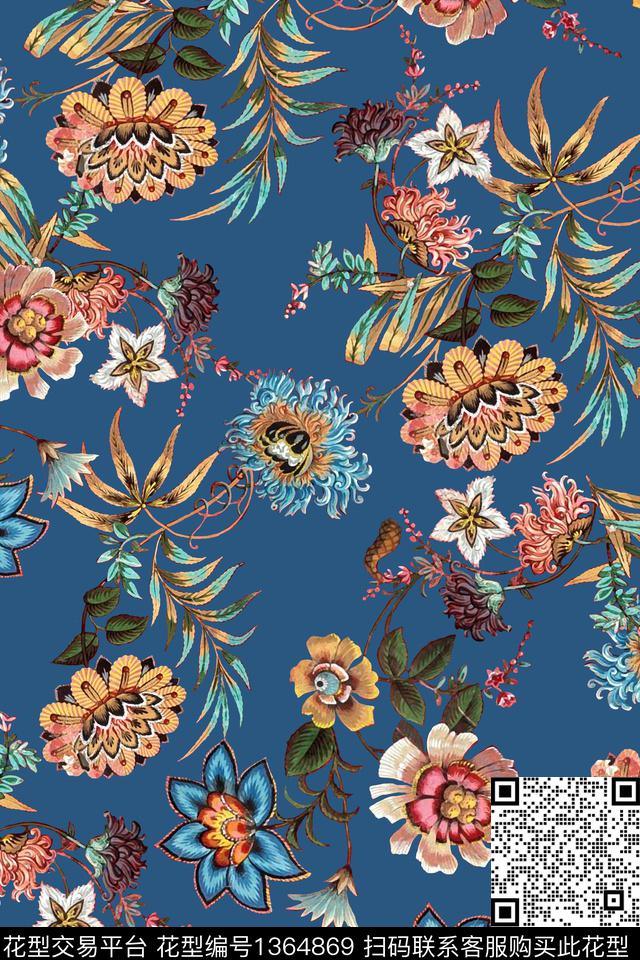 旗袍香云纱中国风数码印花华亿平台下载（图片编号: 1364869） - 瓦栏（Walan）