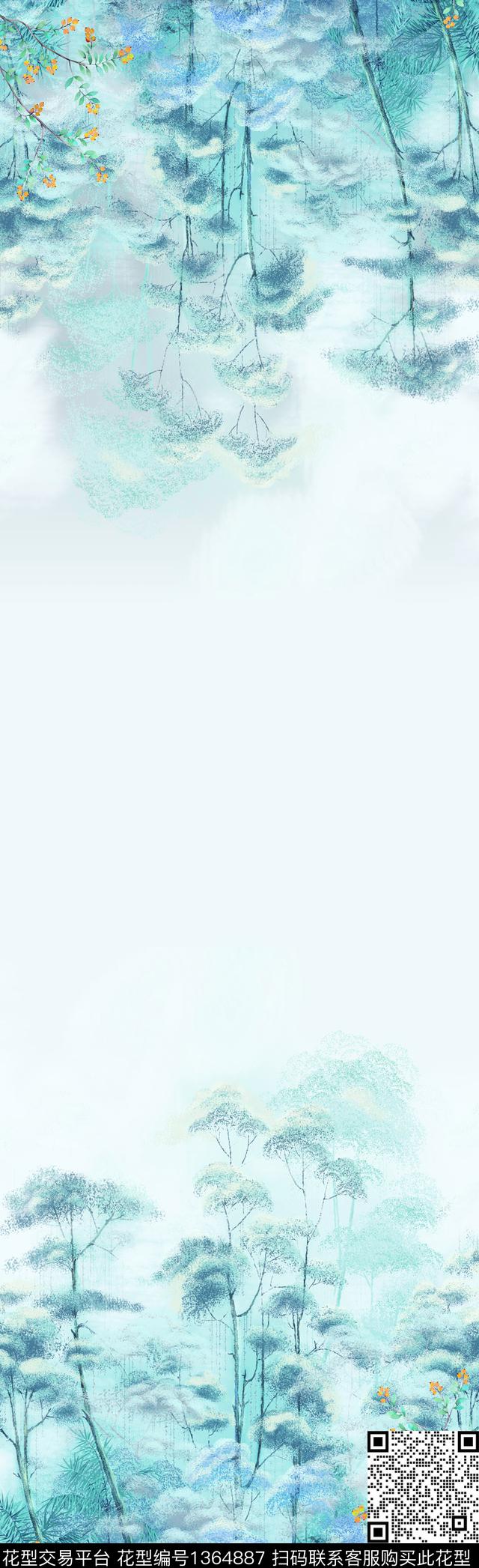 数码华亿平台花卉手绘花卉数码印花华亿平台下载（图片编号: 1364887） - 瓦栏（Walan）