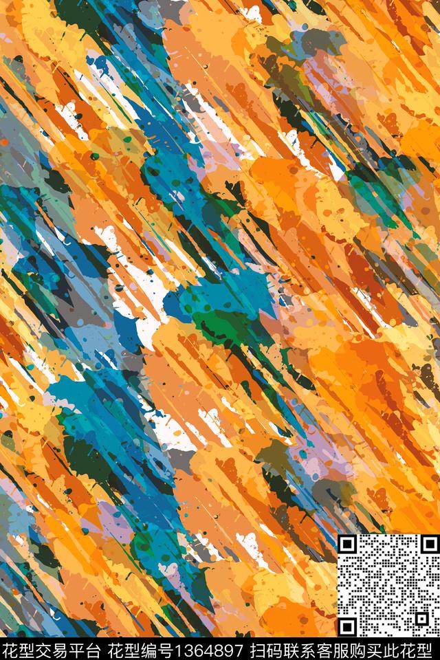 抽象男装户外家居服数码印花华亿平台下载（图片编号: 1364897） - 瓦栏（Walan）