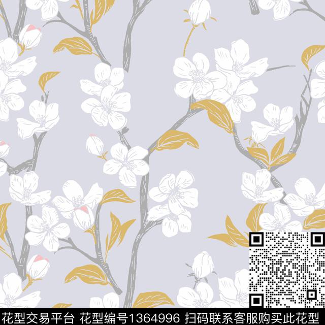 插画花卉大牌风传统印花华亿平台下载（图片编号: 1364996） - 瓦栏（Walan）