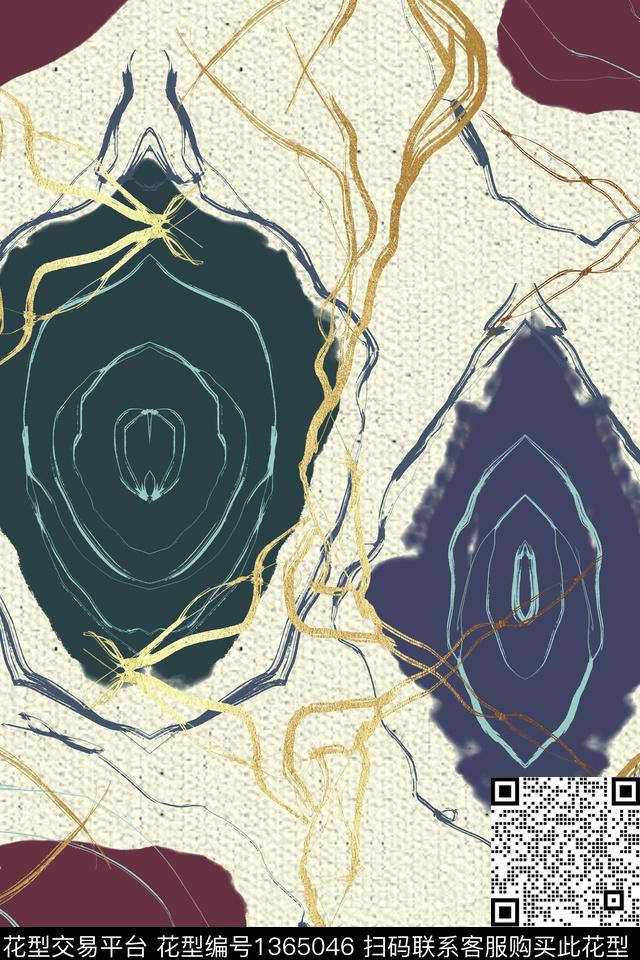 线条几何抽象数码印花华亿平台下载（图片编号: 1365046） - 瓦栏（Walan）
