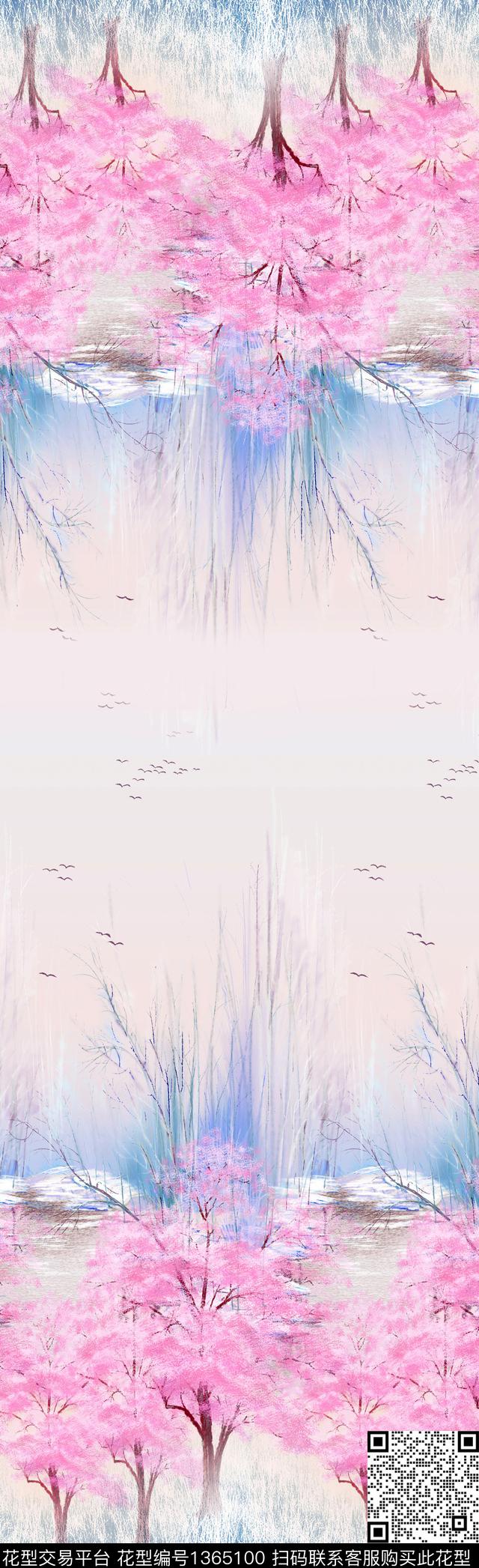 树林数码华亿平台大牌风数码印花华亿平台下载（图片编号: 1365100） - 瓦栏（Walan）