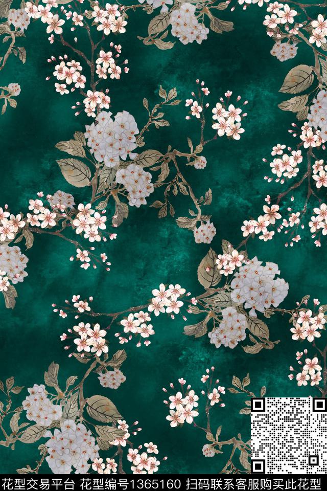 真丝中国风朦胧底纹数码印花华亿平台下载（图片编号: 1365160） - 瓦栏（Walan）