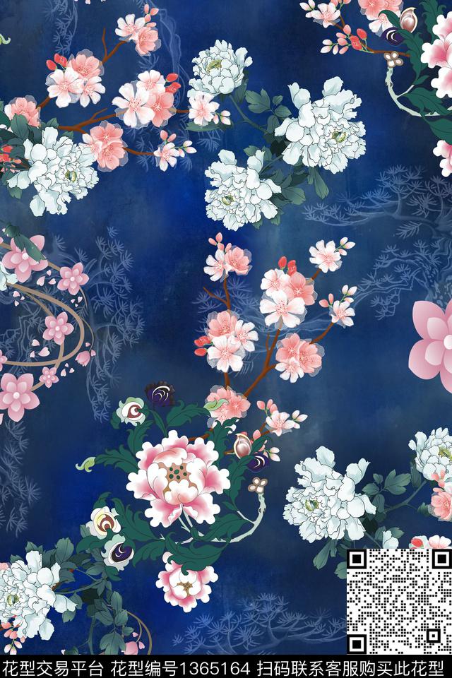 香云纱真丝中国风数码印花华亿平台下载（图片编号: 1365164） - 瓦栏（Walan）